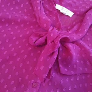 XXI ESSENTIALS | Tie Collar Blouse